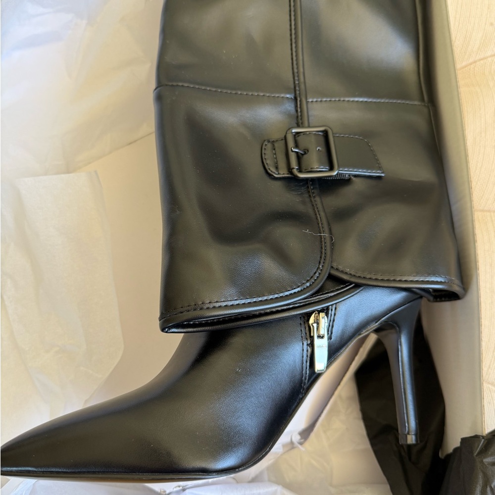 New in box! Nine West Flye Over-the-Knee Black Heeled Boots - Picture 6 of 6